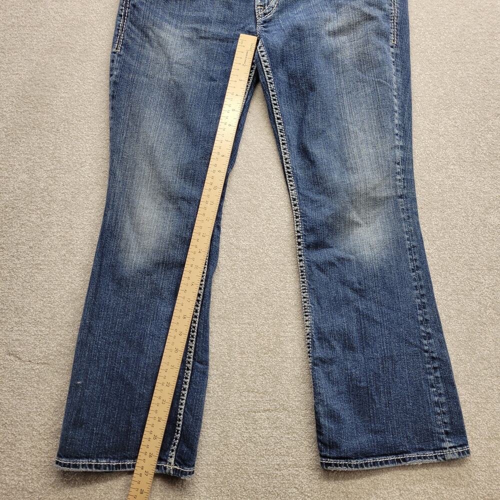 Silver Jeans Women's 32 x 29 Suki Western Glove Works Straight Leg Fit Blue - Picture 6 of 9